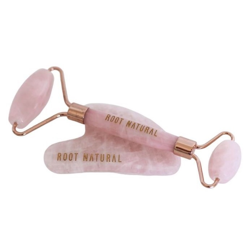 Root Natural Rose Quartz Roller & Gua Sha Set BNIB